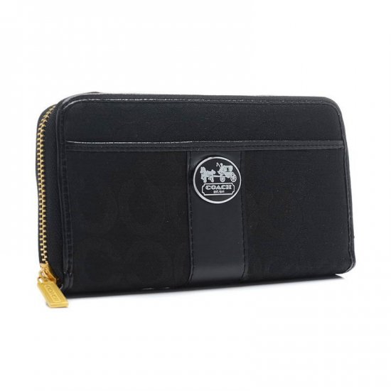 Coach Legacy In Signature Large Black Wallets BVQ | Women